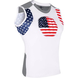 Exxact Sports Youth Baseball Chest Protector, Sternum Chest Guard, Baseball Chest Protector Youth Softball Chest Protector Girls Youth  (Patriot) - Size: X-Large