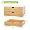 Bamboo Desk Drawer Organizer, Large Desktop Organizer with Drawers Tabletop
