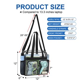 XCU Clear Bag for Stadium Events Large Clear Tote bag Stadium Approved 12×6×12 Transparent Lunch Bag For Concert Sport Work