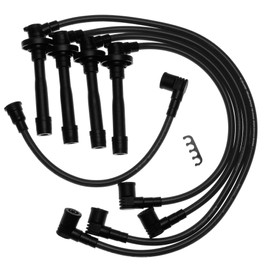 VMS RACING 90-97 10.2mm High Heat Performance Ignition Spark Plug Wires Set in Black Compatible with Honda Accord 2.2L F22A1 F22B2 Sohc Engines Only 1990-1997