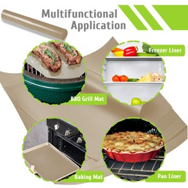 KitchenRaku BBQ Grill Mat 33X40cm Set of 5, Non Stick Oven Liners for Bottom of Fan Assisted Ovens, Reusable Teflon Barbecue Mats for Baking on Gas, Charcoal, Oven & Electric Grills (Copper)