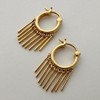 Fringe Drop Huggie Hoops in Gold, Rose Gold, Silver by
