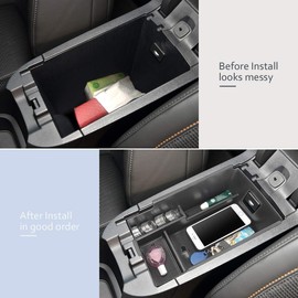 auovo Center Console Organizer Tray for Chevy Equinox Accessories 2018 2019 2020 2021 2022 2023 2024 Storage Box Secondary Armrest Glove Box Divider-Black