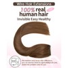 AGMITY Wire Hair Extensions Human Hair Medium Brown 20 Inch