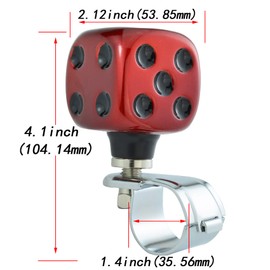 Abfer Steering Wheel Spinner Dice Shape Power Steering Wheel Spinner Assist Grip Holder for Truck Speed Steering Wheel Turning Spinner Booster Ball One Hand Rotation Aid Grip Car (Red and Black)
