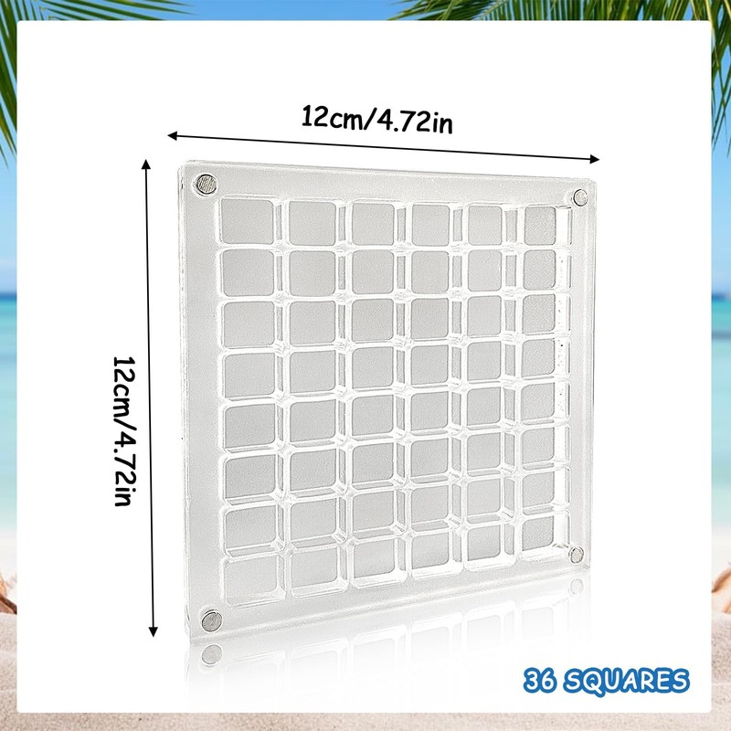 Vordpe 36 Compartments Acrylic Magnetic Seashell Display Box, Clear Shell