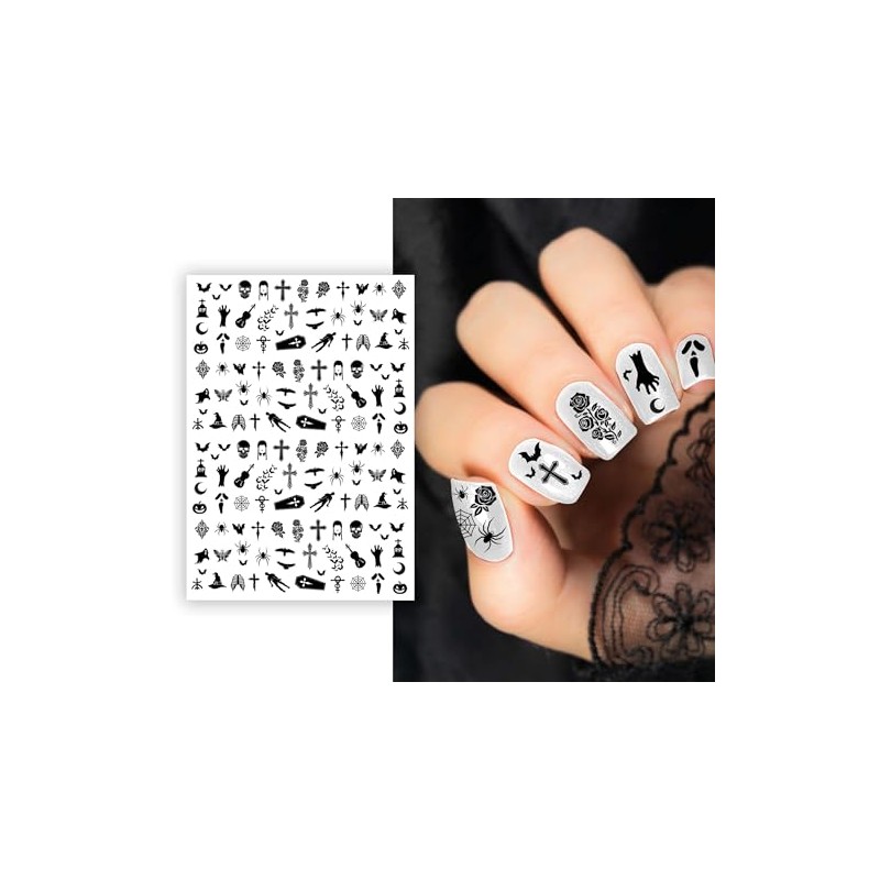 FIESTAS GUIRCA | Halloween Nail Stickers Party Supply - Adult