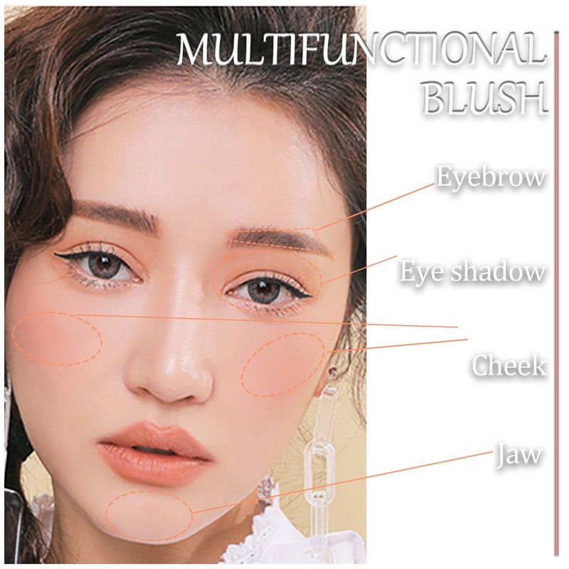 3-in-1 Matte Face Blush - Long-Lasting, Sweat-Resistant, Non-Greasy Makeup Powder