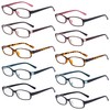 Eyekepper 10-Pack CLassic Rectangle Reading Glasses for Women Reading Small