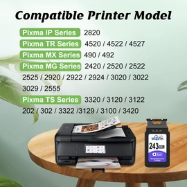 243XXL Ink PG-243 XL Black Ink Cartridge Higher Yield Replacement for Canon Printer PG-243XL XXL with Canon Pixma Mg2522 Mx492 Tr4520 Ts3322 Mx490 Mg2520 Ts202 Tr4500 Ts302 Mg2922 MG2500