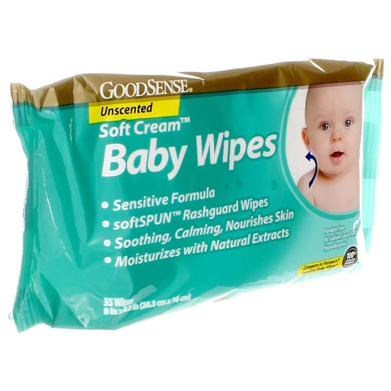GoodSense Soft Cream Baby Wipes, Unscented, 35 Ct