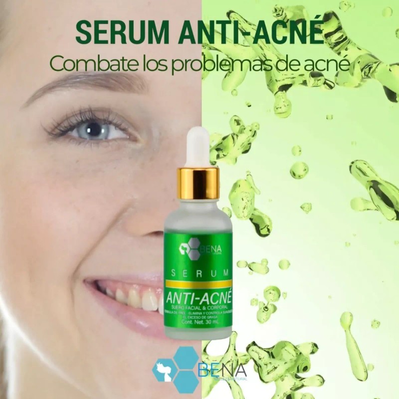 BENA Belleza natural Serum Facial Antiacne + Acido Hialuronico Piel