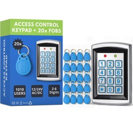 SecureMyDoor Access Control Proximity Keypad with 20x RFID Proximity Fobs