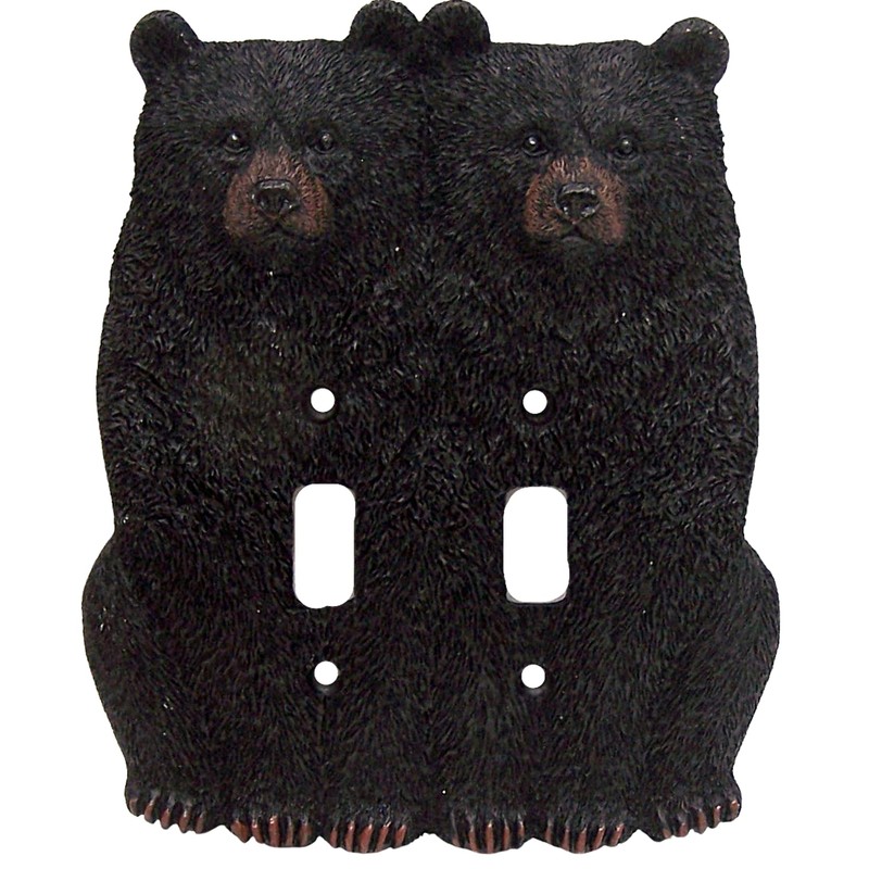 Sitting Bear Double Light Switch Cover, Toggle Light Switch Cover,