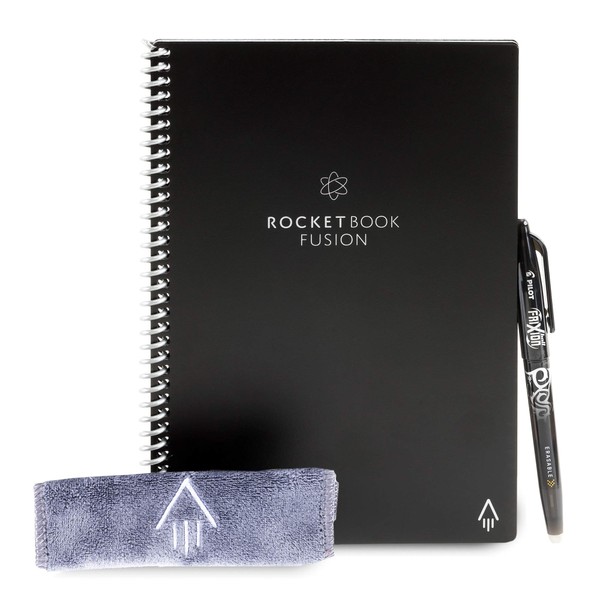 Rocketbook Fusion Fusion Sustainable Smart Notebook (Semi-Permanent Use) Sustainable Notebook Storing Notes and Meeting Minutes in the Cloud (Electronic Notebook, Electronic Notebook, Notepad, Campus Notebook, Learning Notebook, Sketchbook) (Notebook Siz