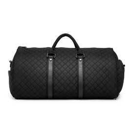 SEYFOCNIA Convertible Carry on Garment Bag for Women Leather Garment Bags for Travel with Shoe Pouch 2 in 1 Hanging Suitcase Suit Bag for Women Travel Bags for Women Duffle Bag Garment Bag Gifts - Color: xizong Black-gezi