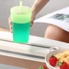 Taozoey Built-in Straw Cups, 4 Colours Drinking Cup with Built-in