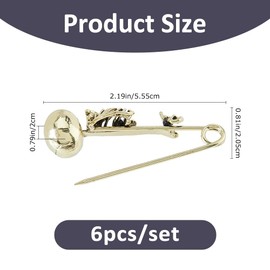 SUPERFINDINGS Pack of 6 Skull Safety Pin Gothic Punk Safety Pin Antique Golden Large Safety Pins Brooch Alloy Kilt Pins Skeleton Brooch for Clothes Scarf Backpack Skirt