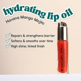 Nature Spell Hydrating Tinted Lip Oil, Havana Mango Mojito, Vegan, 6 ml