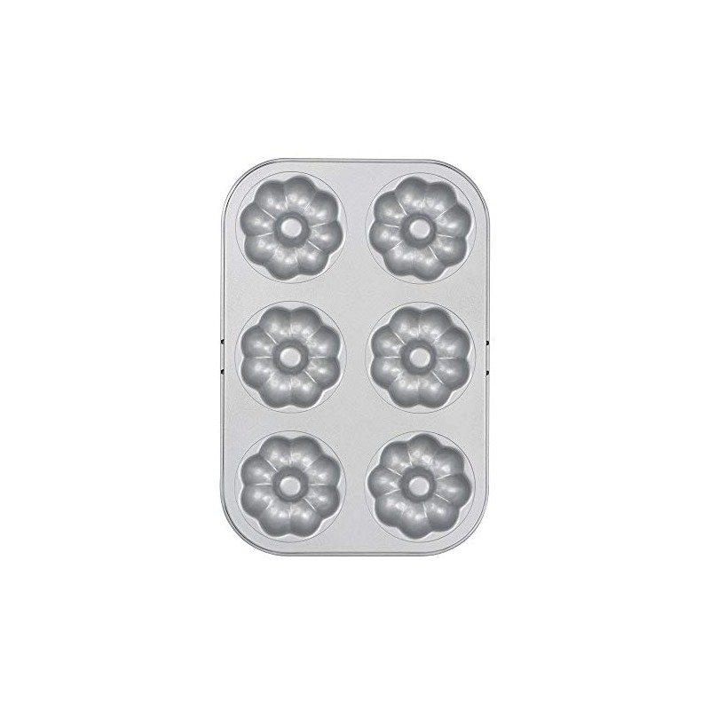 Decora 0070038 Non-Stick Baking Mould, Dougnut, 6 Cavity Diameter 7.5