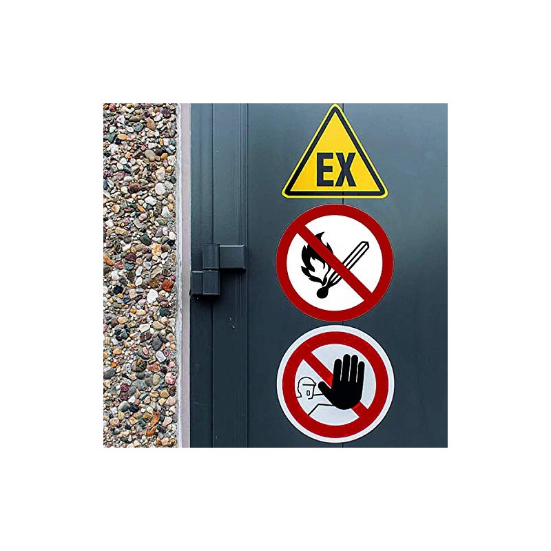 STROBO Fire Open Light Smoking Prohibited Sticker Mandatory Sign with