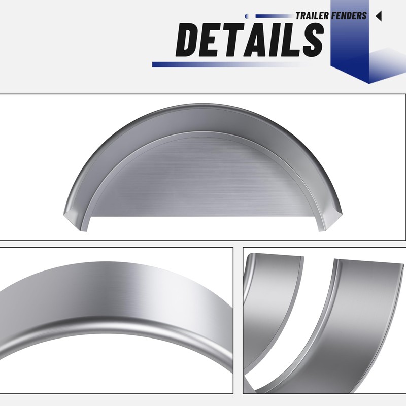 ECOTRIC Round Trailer Fenders W/Fender Backs 32-1/8"x 9-1/8" x 14-3/8"Fit