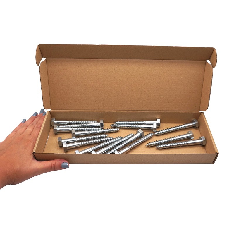 SKIR'CO Pack of 15 DIN 571 Galvanised Steel Hex Head