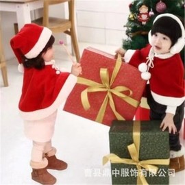 Kids' Christmas Cape Outfit for Parties and Performances Kids Cape + Hat: S [Ages 1-3] 3ea
