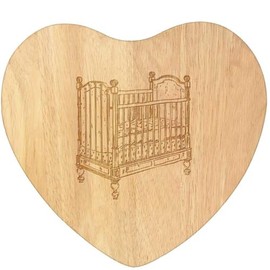 'Baby Crib' Wooden Heart Shaped Chopping/Cutting Board (WB00081027)