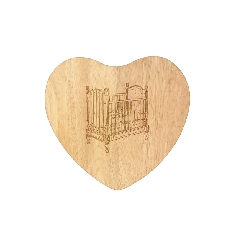 'Baby Crib' Wooden Heart Shaped Chopping/Cutting Board (WB00081027)