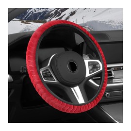 Bittwee 15 Inch Car Steering Wheel Cover, Winter Warm Plush Fluffy Non-Slip Automotive Steering Wheel Protector for Man Woman, Vehicle Interior Accessories Universal for SUV, Truck, RV（Yellow）