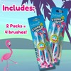 Brush-Baby Flamingo FlossBrush™ Bristles Toothbrushes 3-6 Years - Pack of