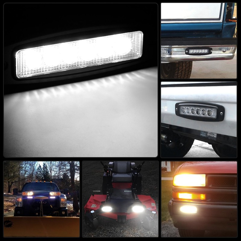 Nilight LED Pods Flush Mount 2Pcs 18W 7.3Inch Spot Offroad