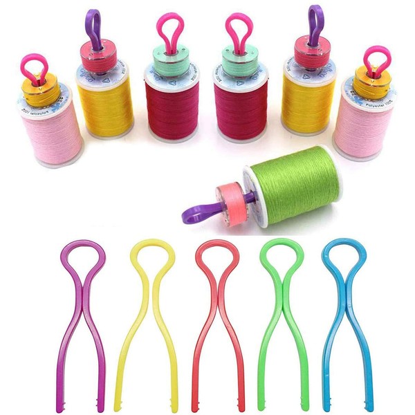 Tangger 100 Pieces Bobbin Thread Holder Clips Bobbin Sewing Machine