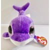 TY FLIPS PURPLE DOLPHIN 6” LONG BEANIE BOOS, NEW W/RED