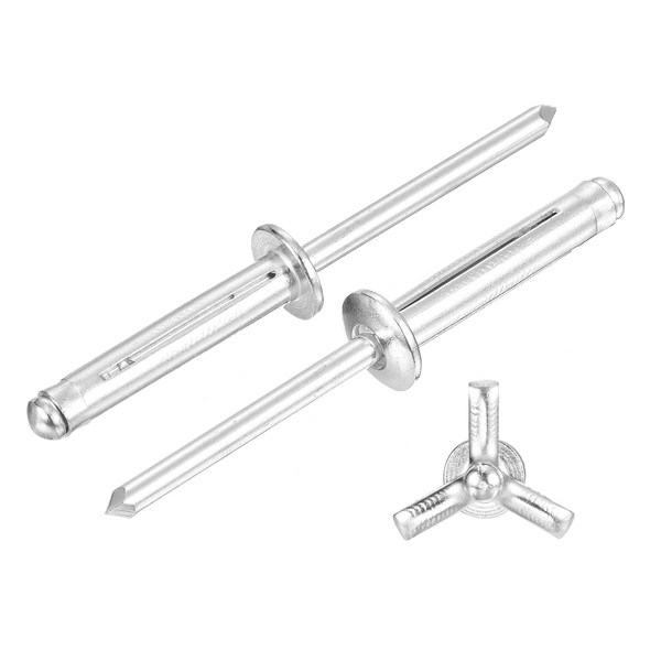 sourcing map 50Pcs 3/16"x1" Aluminum Round Head Tri Grip Rivets,