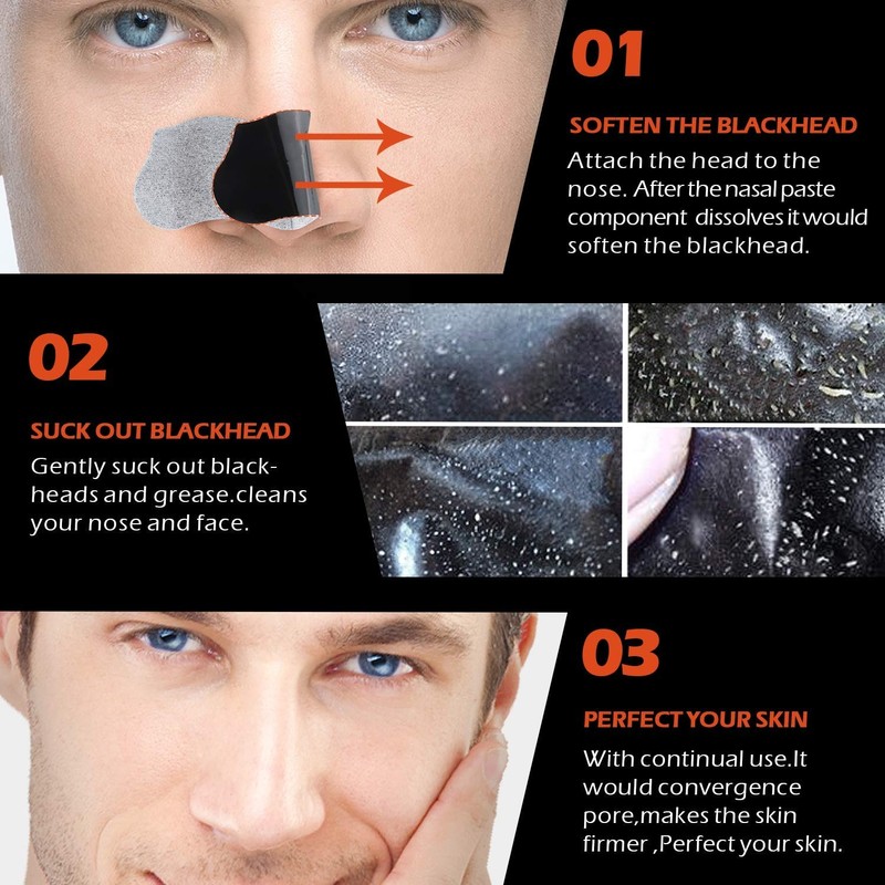 Men's Blackhead Pore Strips - 120 Deep Cleansing Facial Nose