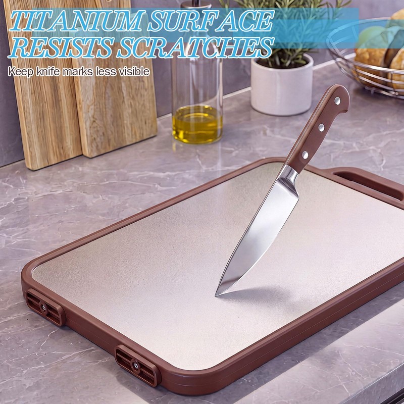 1 Pcs Titanium Cutting Board, 16'' X 10.6'' X 0.8''