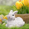 Hodao Set of 2 Woven Easter Bunny Figurines - 4.8"