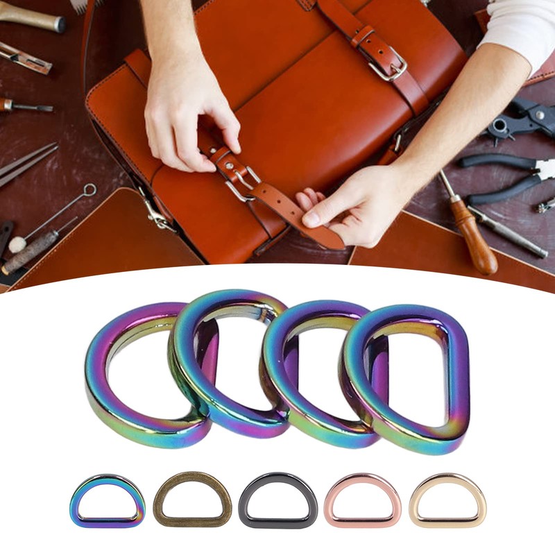 Pack of 10 D-rings, zinc alloy, reliable horseshoe shaped D-rings,