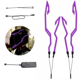 Unbranded 4PCS Motorcycle Helmet Night Riding Signal Helmet EL Lights - Color Purple