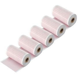 5 rollos de papel EKG ECG, 50 mm x 20 m (1.9 pulgadas x 787 pulgadas), hojas de grabación térmica para máquina de electrocardiograma, papel ECG