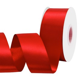 BVIEAKD Red Satin Ribbon - 2" x 50 Yards Double Faced Solid Color Ribbon for Crafts Weddings Bow Making & More