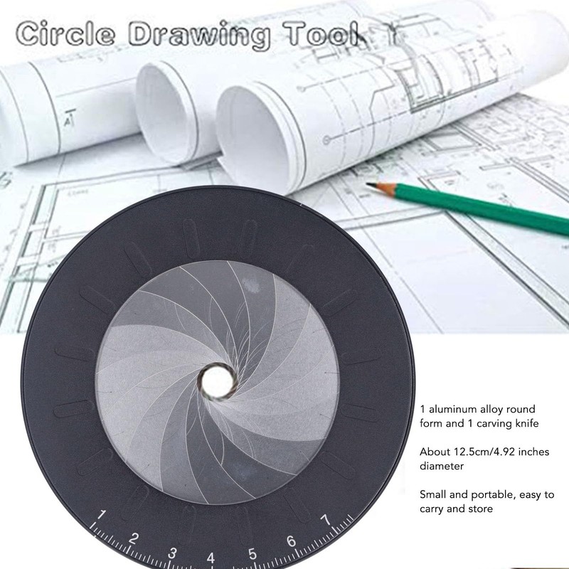 Circle Drawing Maker with Carving Tool, Round Circle Template Ruler,