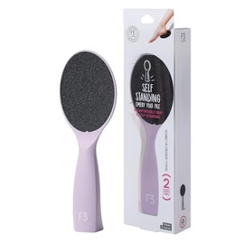 F3 Systems, Self-Standing Emery Foot File, Double-Sided Pedicure Tool, Effective for Cracked Heel, for Wet & Dry Feet, Pedicure, Hygienic Exfoliating, Callus Remover, Foot Scrubber (Purple)