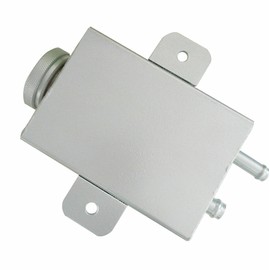 HCHCSPEED 750ml Universal Aluminum Power Steering Reservoir Tank Coolant Bottle and Cap Silver