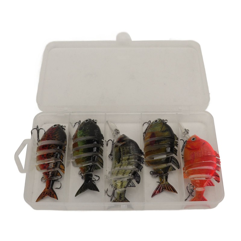 Segmented Fishing Lure Hard 6 Sections with High Carbon Treble