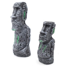 DiER Ancient Easter Island Stone Head Aquarium Ornament Fish Tank Landscape Ornament Decoration Accessories