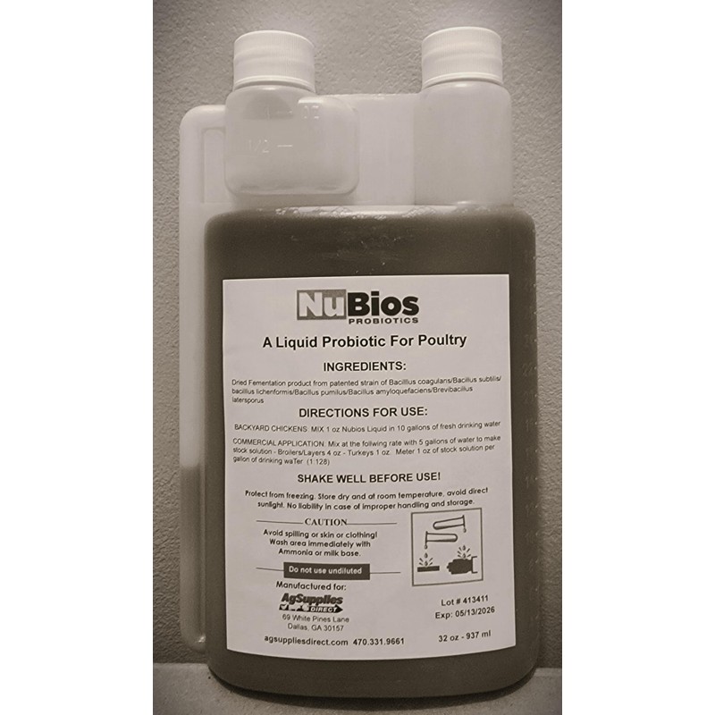 NuBios Liquid Poultry Probiotics (32 oz), Brown