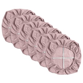 Yikko Chair Seat Covers, High Density Plaid Jacquard Ekedalen Seat Covers for Dining Room, Bar, Wedding Party Decor, Stretchy Washable Chair Seat Cushion Protector (6, Pink)